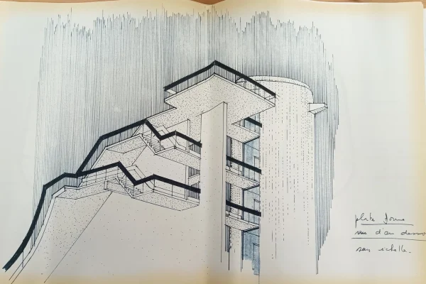 Croquis de la plateforme de la tour d'élan