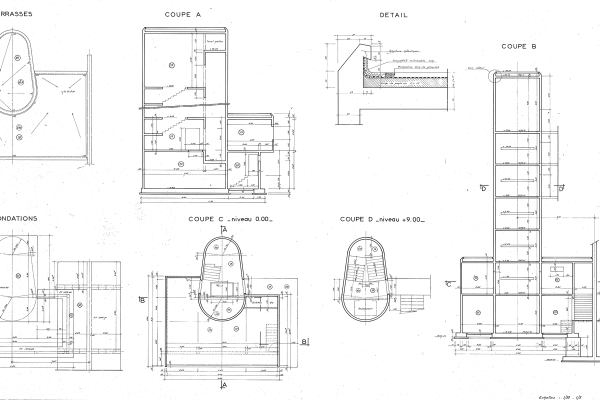 Plan de masse d'archive de la tour d'élan